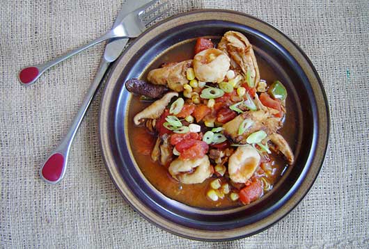 Chicken & Mushroom Stew with “Dimpled” Corn Dumplings-MainPhoto