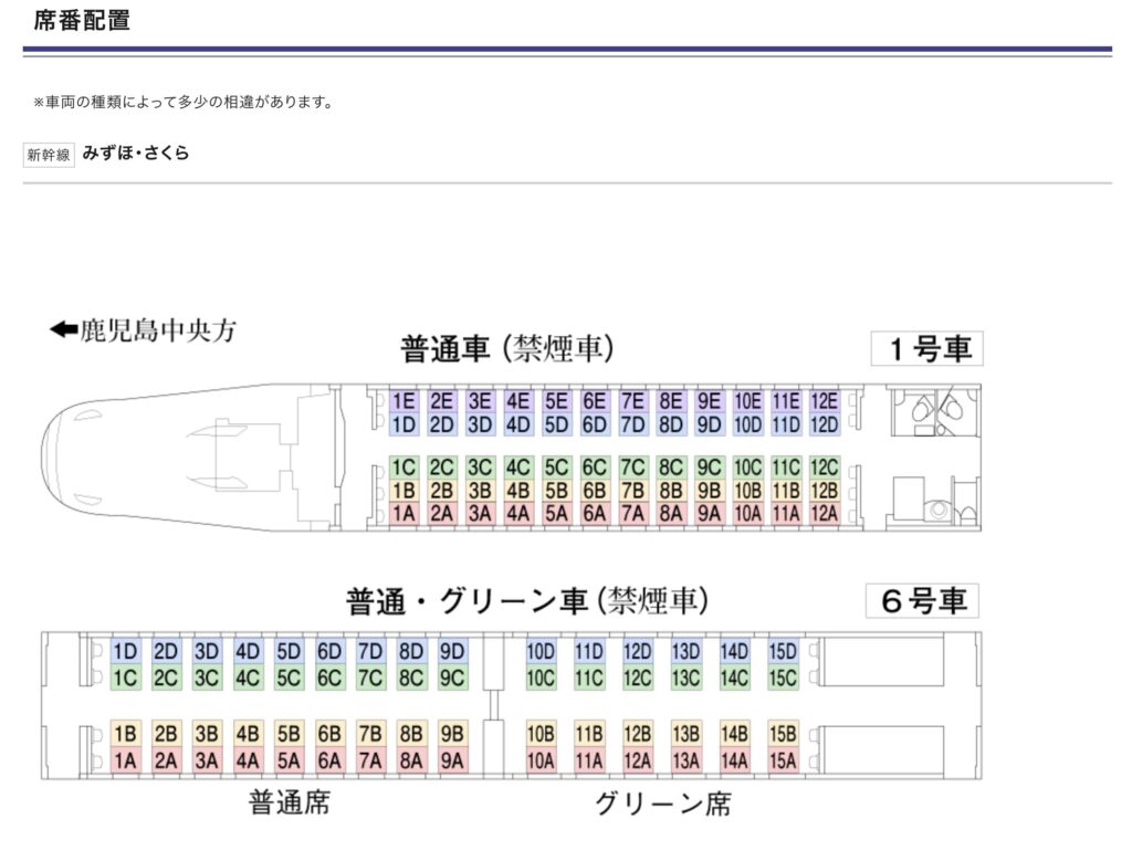 新幹線さくら座席表徹底解説！普通車指定席が神席と呼ばれる理由