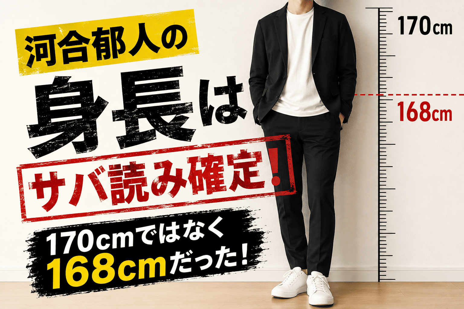 河合郁人の身長はサバ読み確定！170Cmではなく168Cmだった！ | かっこいい有名人研究所