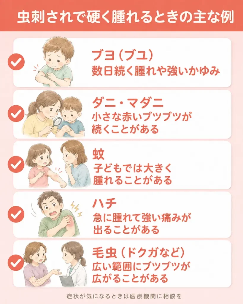 虫刺されが硬く腫れる原因とは？ブヨや蜂窩織炎の危険サインと対処法