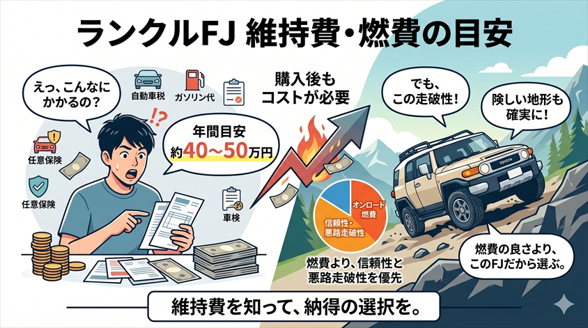 新型ランクルFjの燃費は悪い？実燃費や維持費・Hv設定を徹底解説