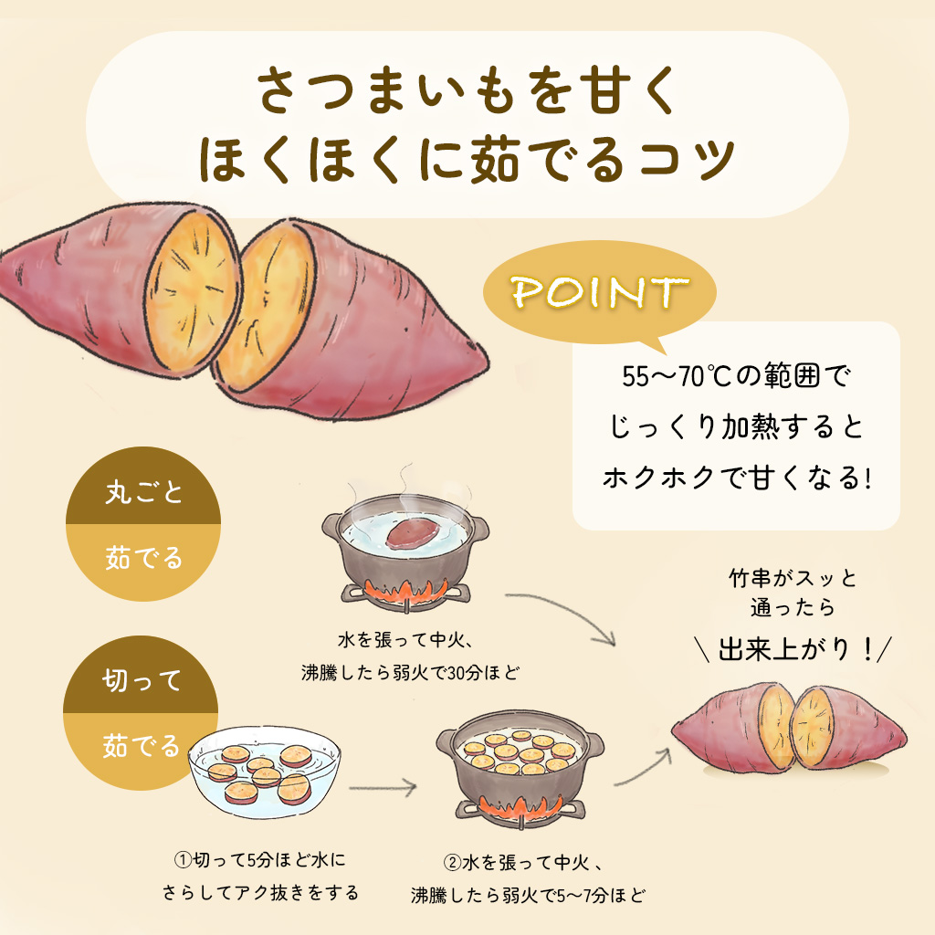 さつまいも茹で時間の黄金律｜丸ごと・輪切りで極上の甘さを引き出す極意