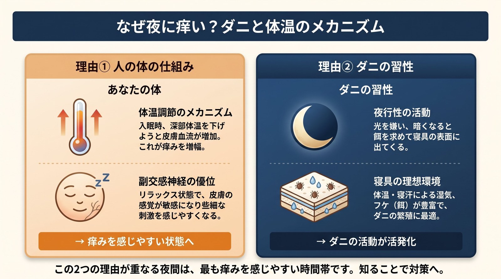 夜になると痒い布団のダニの正体とは？トコジラミとの見分け方と最新対策