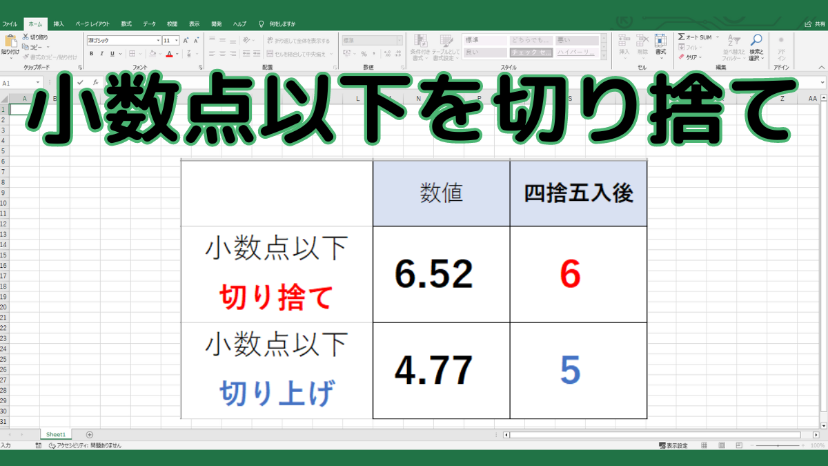 エクセル小数点以下の切り捨て｜3つの関数を使い分けるプロの正解