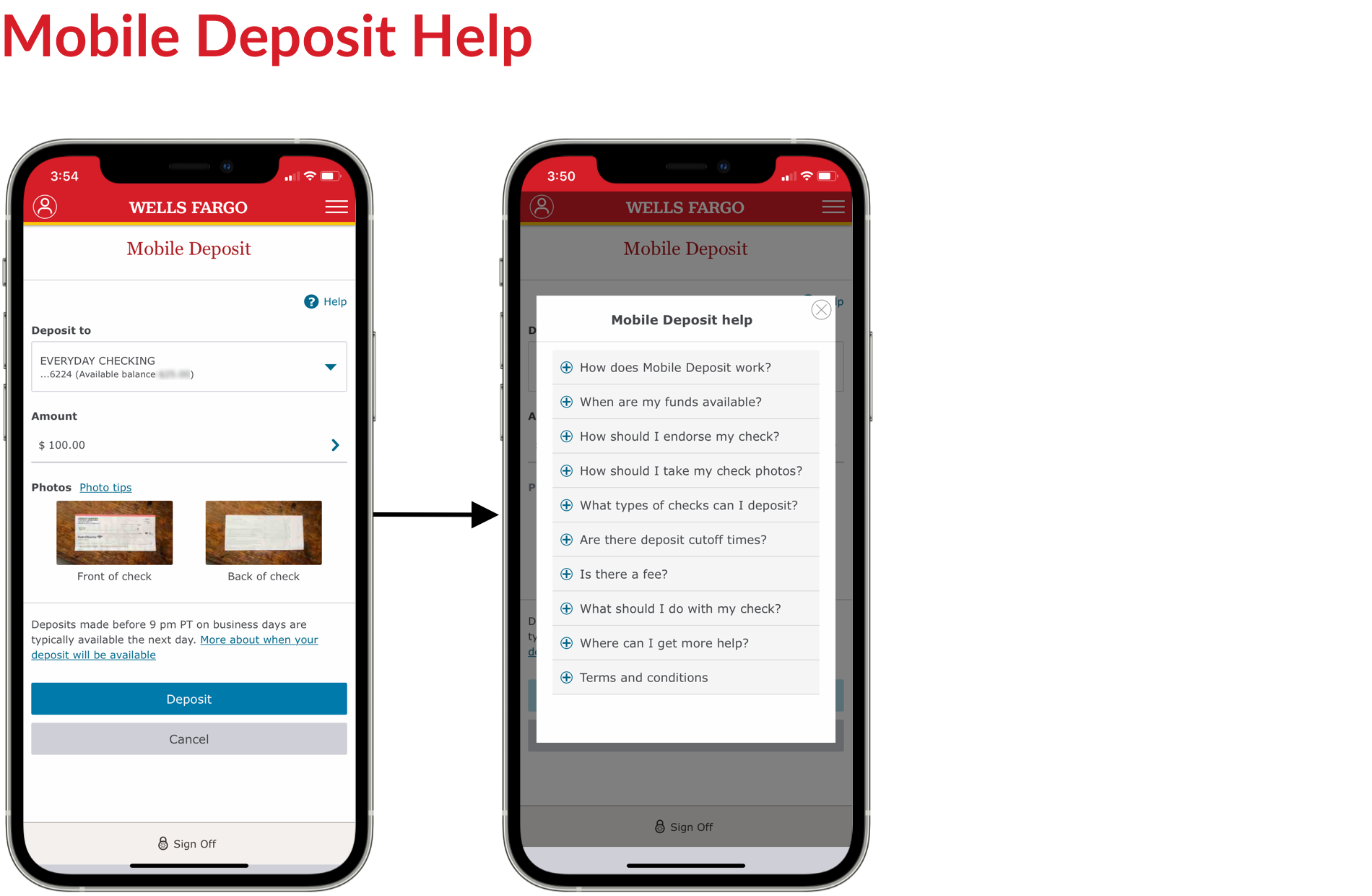Wells Fargo Mobile Deposit Instructions