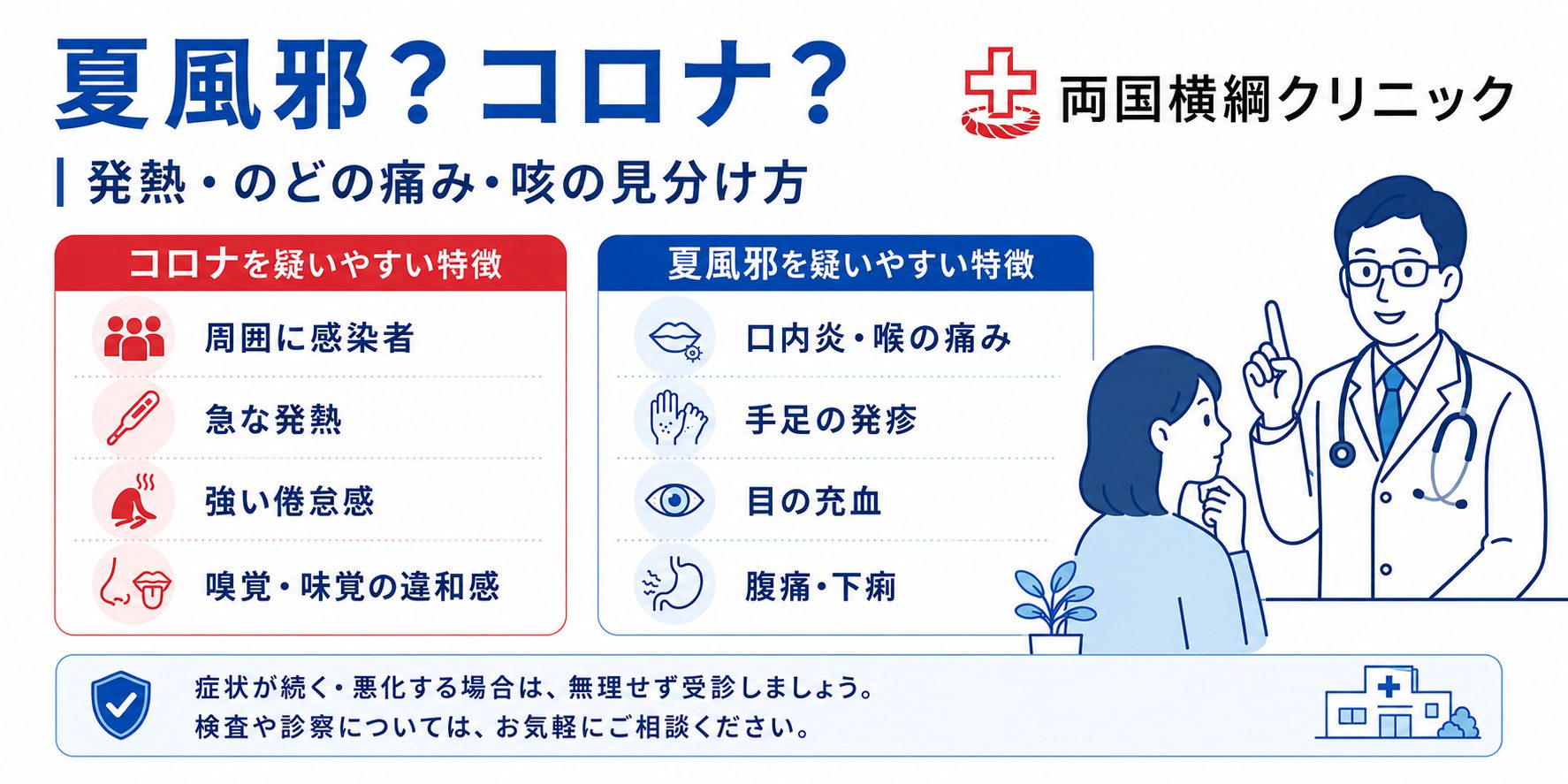 夏風邪とコロナの違いは？初期症状で見分ける2026最新ポイント