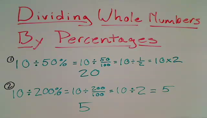 How Do You Divide a Whole Number by a Percentage