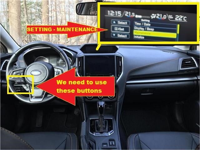 2018 Subaru Crosstrek Oil Reset