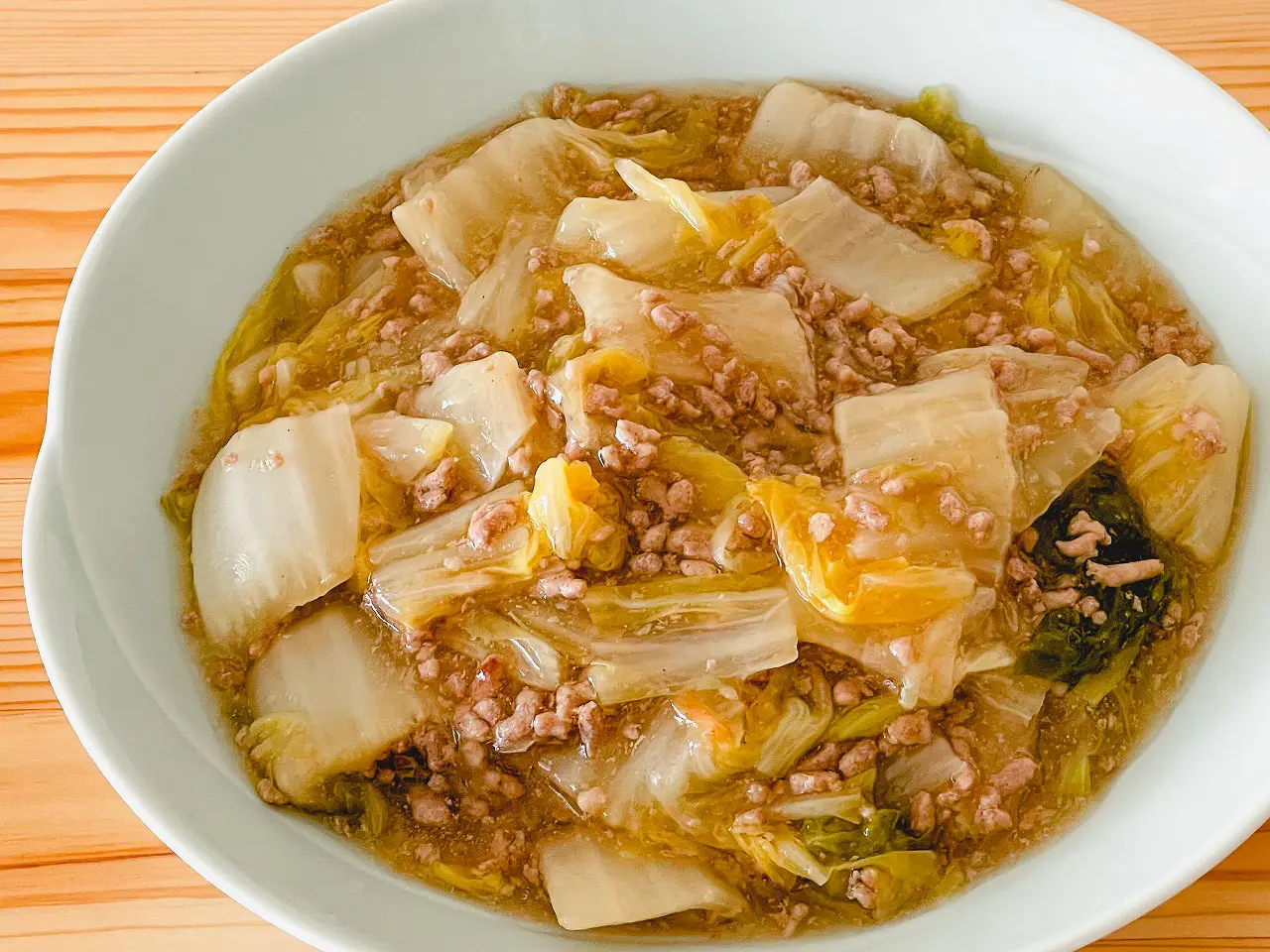 白菜とひき肉のうま煮が劇的に旨くなる黄金比！水っぽさを断つ極意