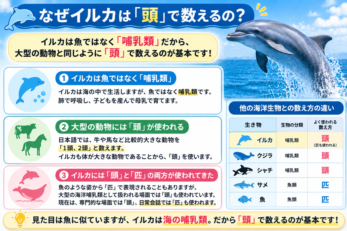 イルカの数え方は頭か匹か？クジラとの違いや水族館の基準を徹底解剖