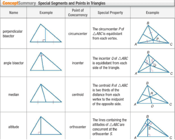 Special Segments of a Triangle Worksheet