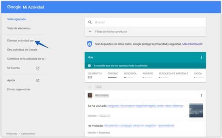 Mi Actividad Google Borrar Historial Android