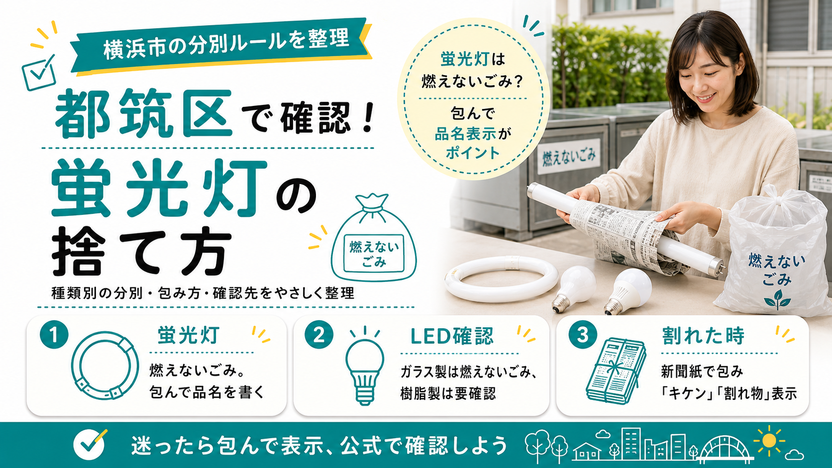 【2026】横浜市の蛍光灯の捨て方解説！割るのNg？回収の新常識