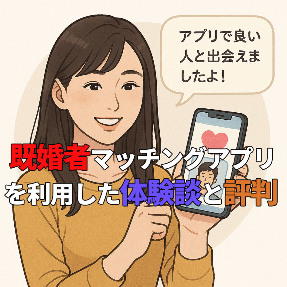 既婚者マッチングアプリ体験談！出会いの実態と絶対にバレない全手法