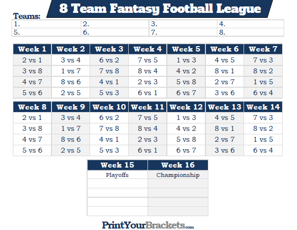 Create Fantasy Football Schedule