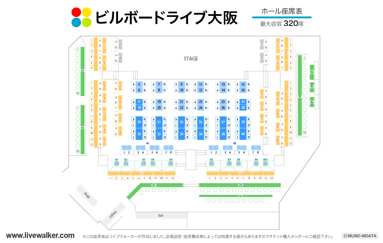 ビルボードライブ大阪座席おすすめ決定版！サービスとカジュアルの違い