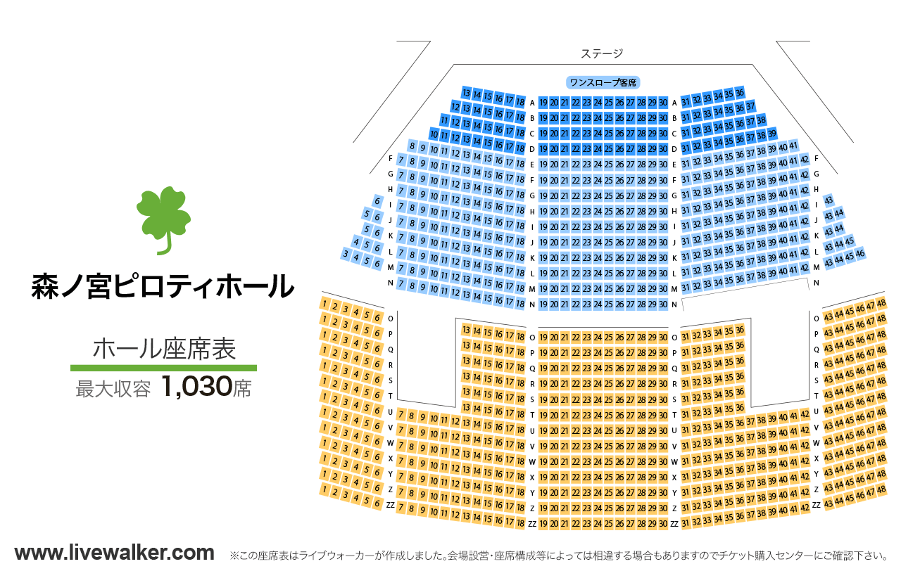 森ノ宮ピロティホールのキャパと座席表！後方列も見やすい理由と倍率解説