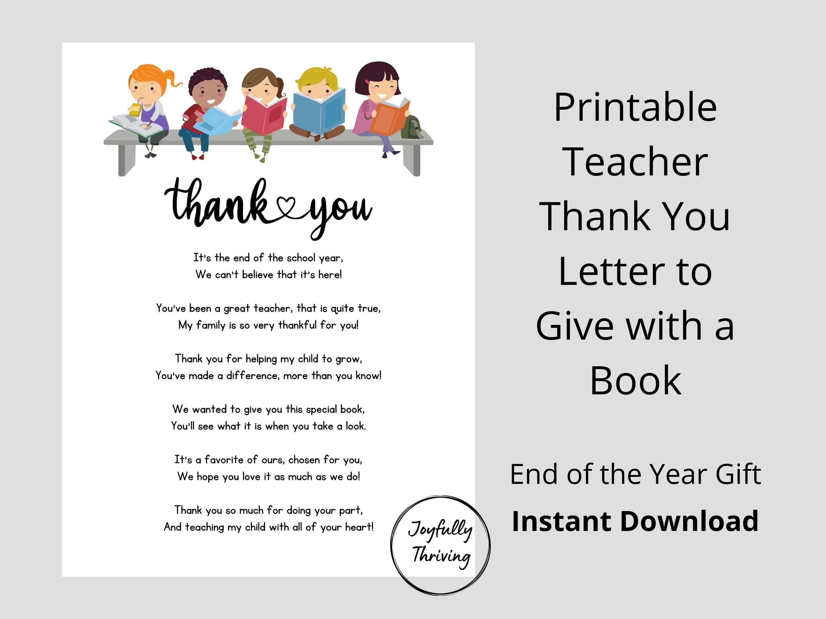 Thank You Letter for Teacher