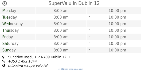 Supervalu Sundrive Road Opening Hours