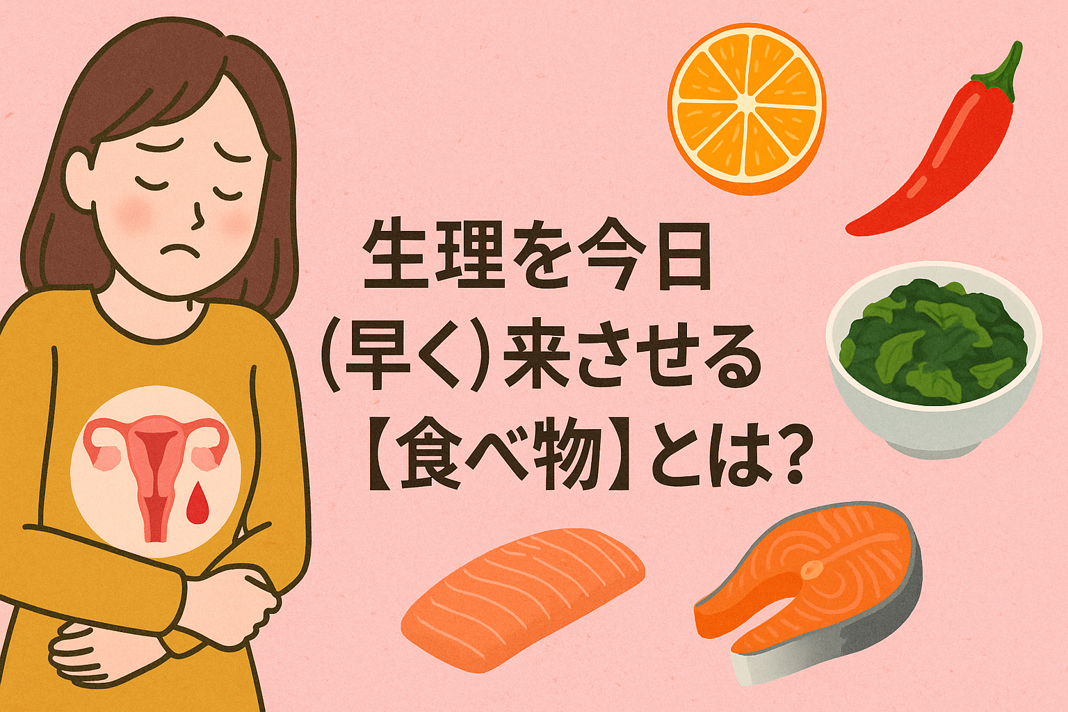 早く生理が来る方法はある？ツボや食べ物の真相とピルで確実に早める全手順