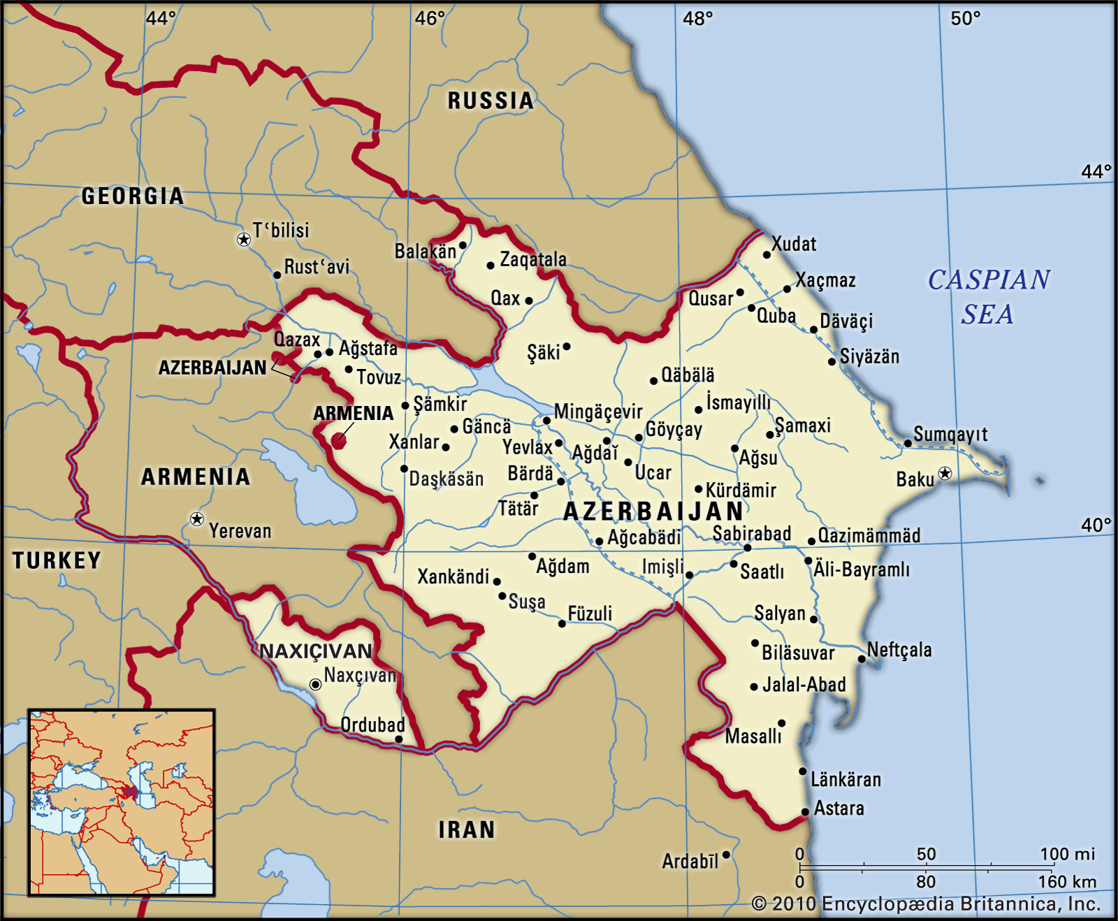 What Countries Border Azerbaijan