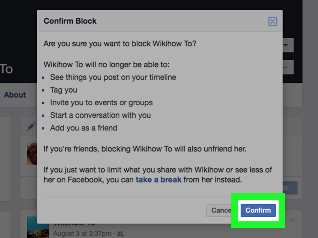 Blocking Friends on Facebook