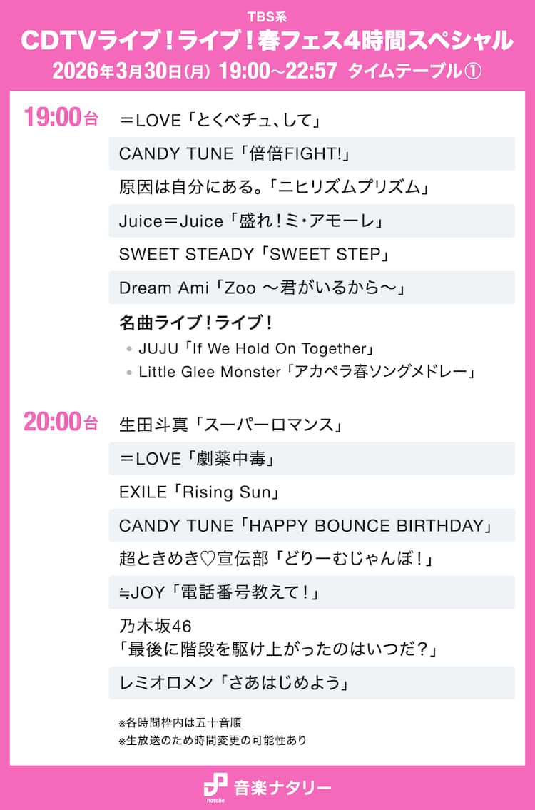 【2026最新】Cdtvライブ！ライブ！今夜のタイムテーブルと出演者一覧！曲順・登場時間を随時分析【4時間生放送スペシャル】