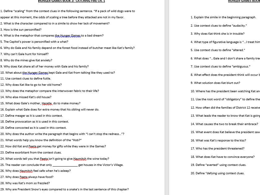 Hunger Games Catching Fire Ar Test Answers