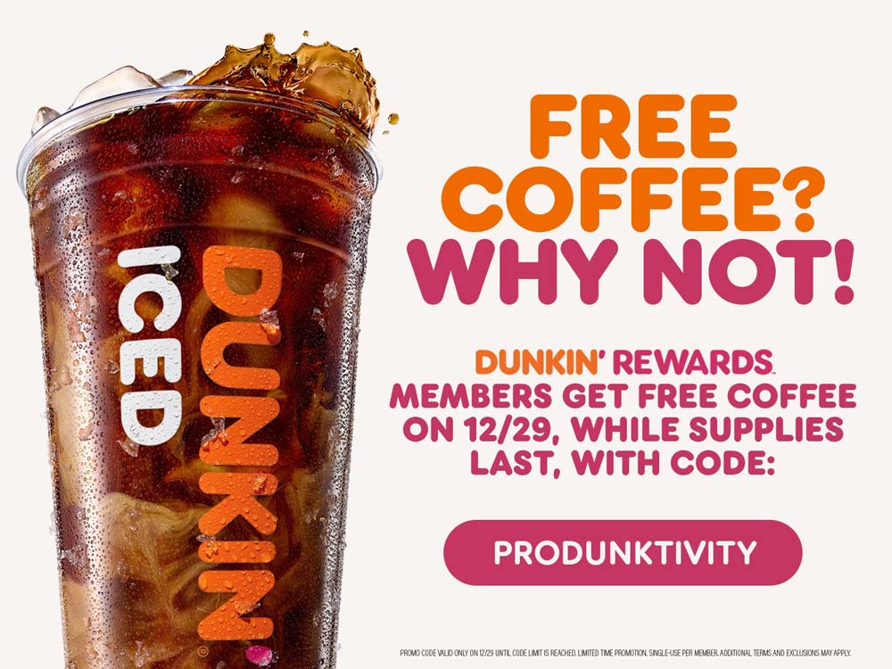 Dunkin Donuts Free Coffee Code