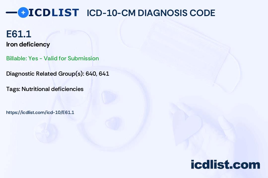 Iron Deficiency Icd 10