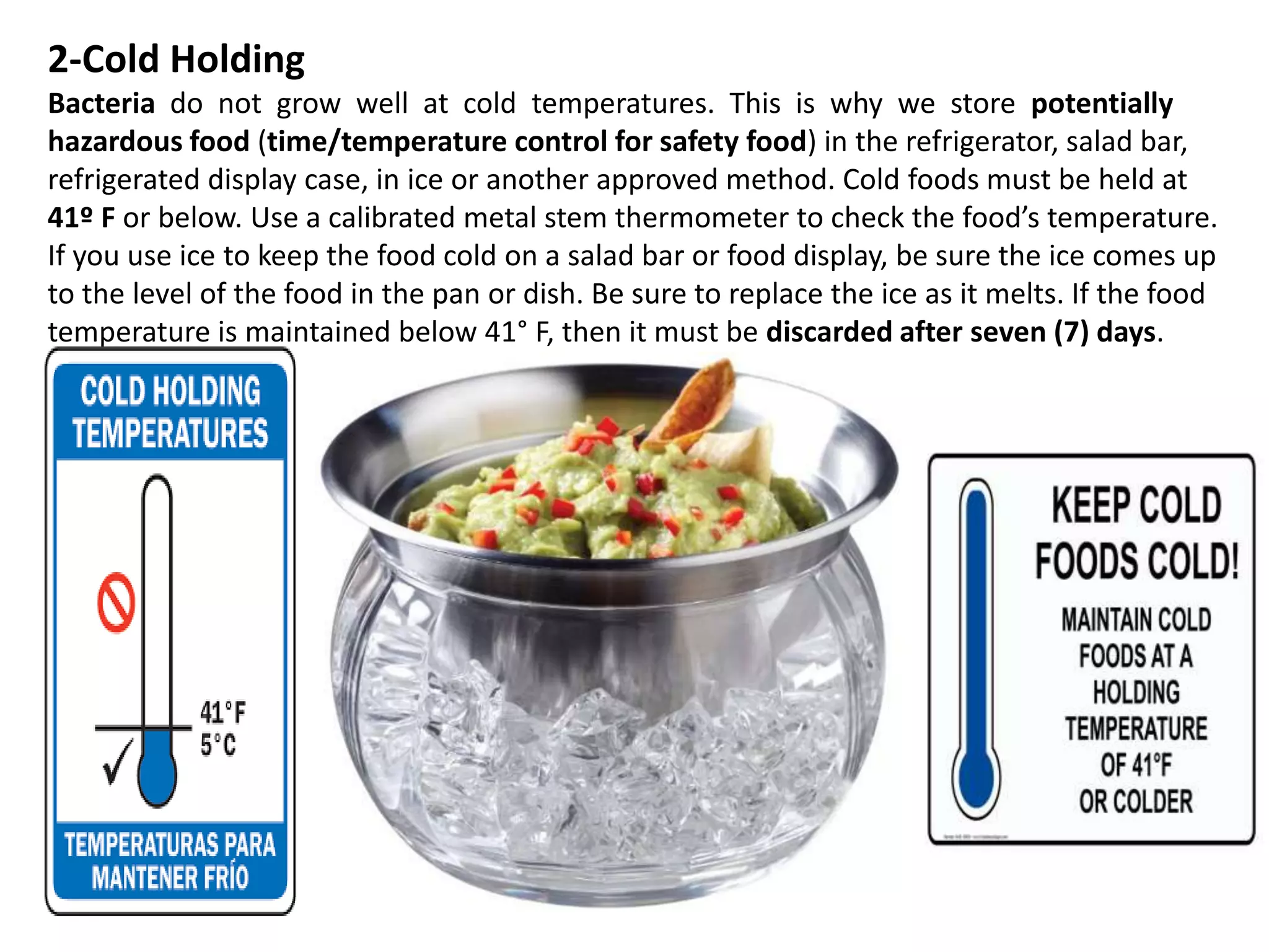 Maximum Cold Holding Temperature for Pasta Salad