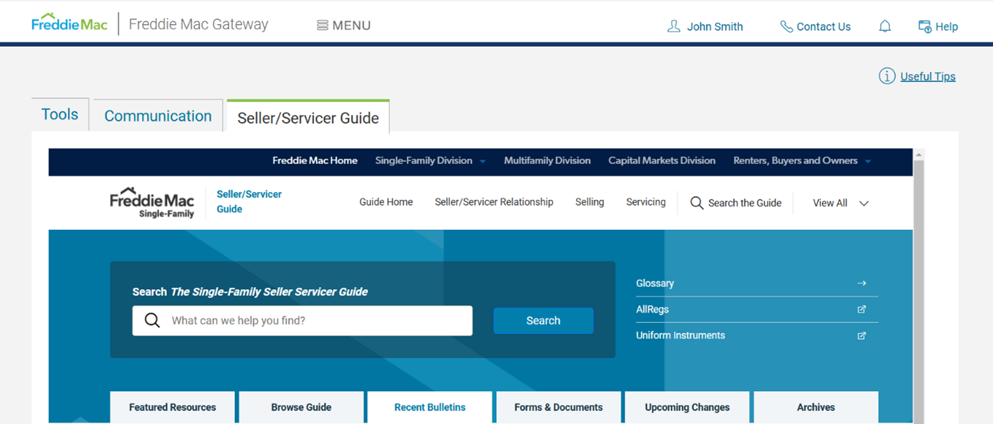 Freddie Mac Single Family Seller Servicer Guide