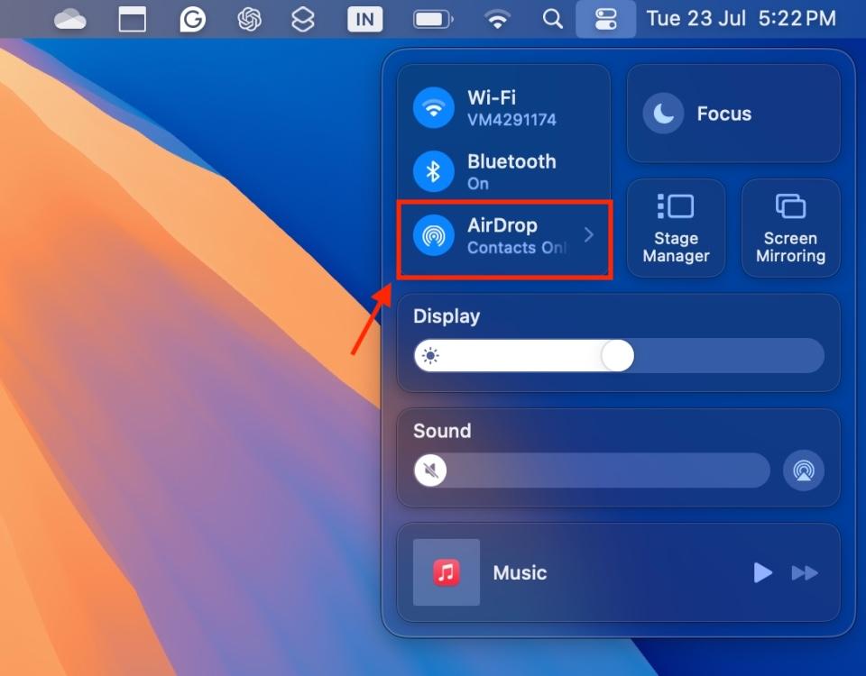 Enable Airdrop in Mac