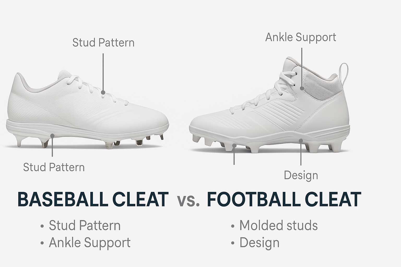 Difference Between Football Cleats and Baseball Cleats