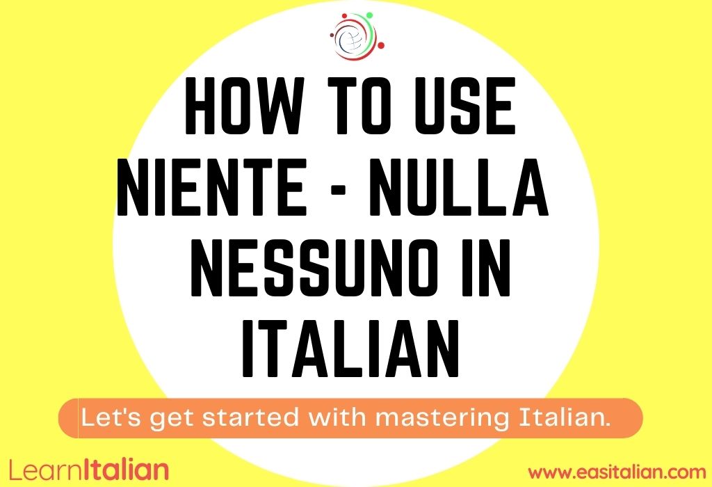 Niente Meaning Italian