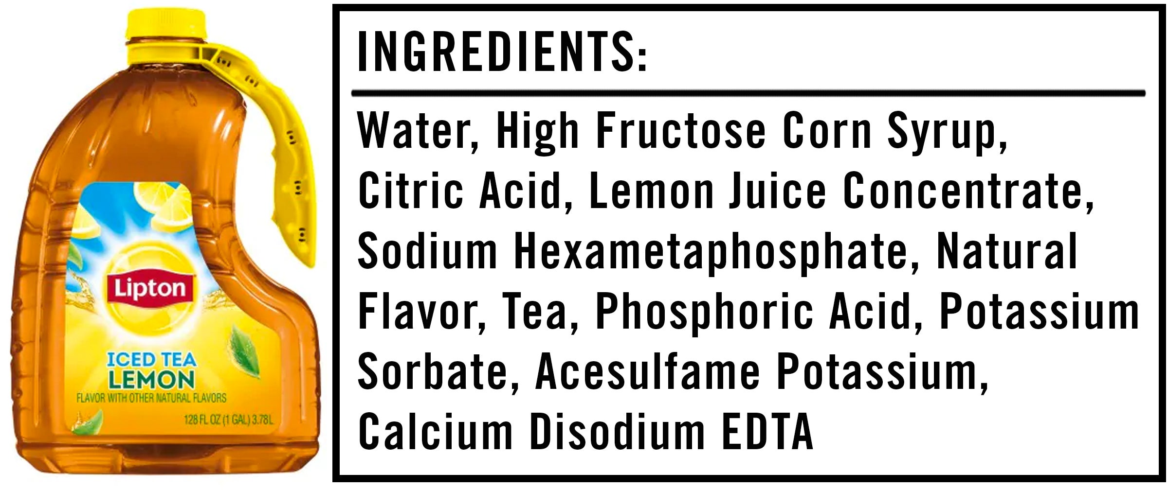 Ingredients for Lipton Tea