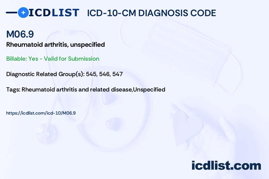 Icd 10 Code for Rheumatoid Arthritis