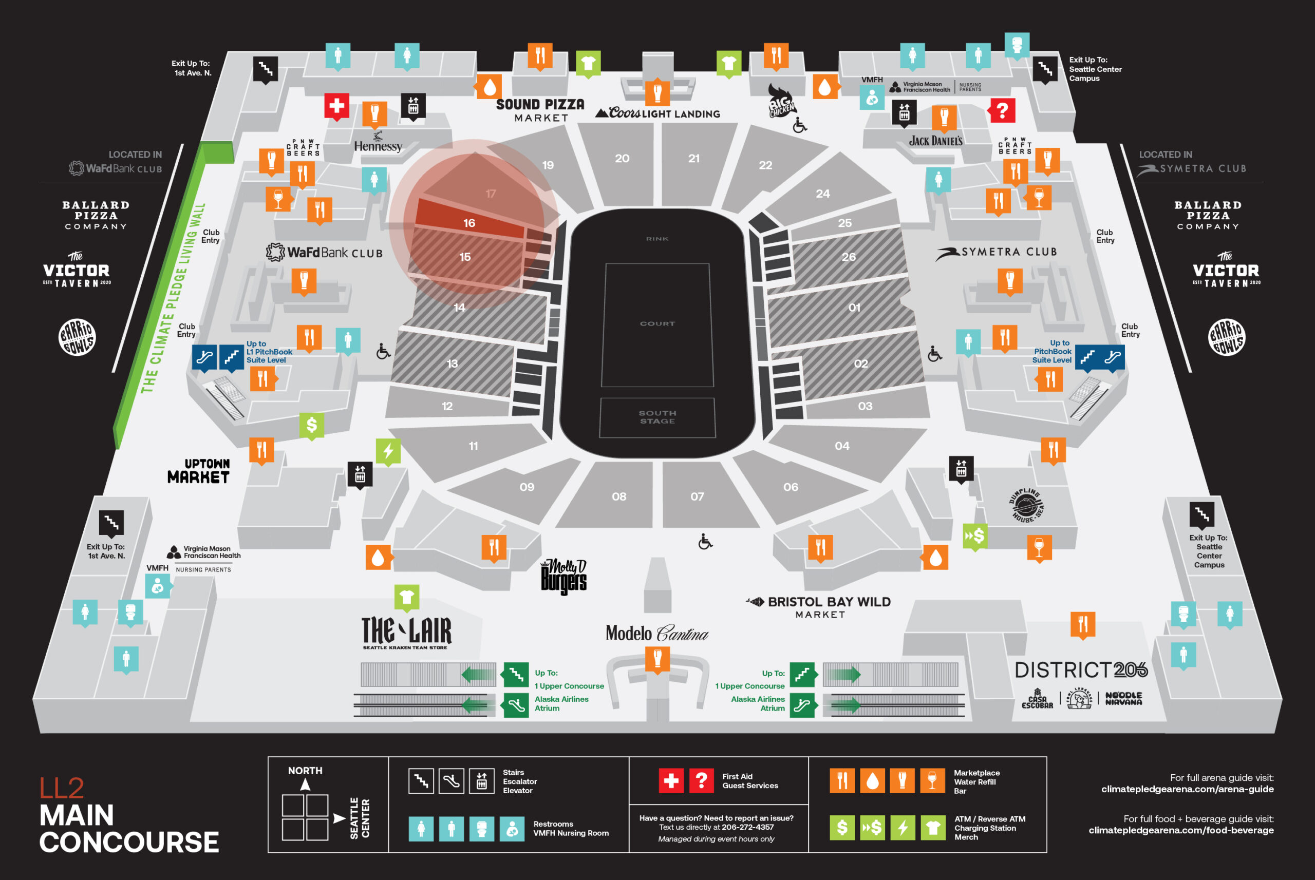 Climate Pledge Arena Food Map
