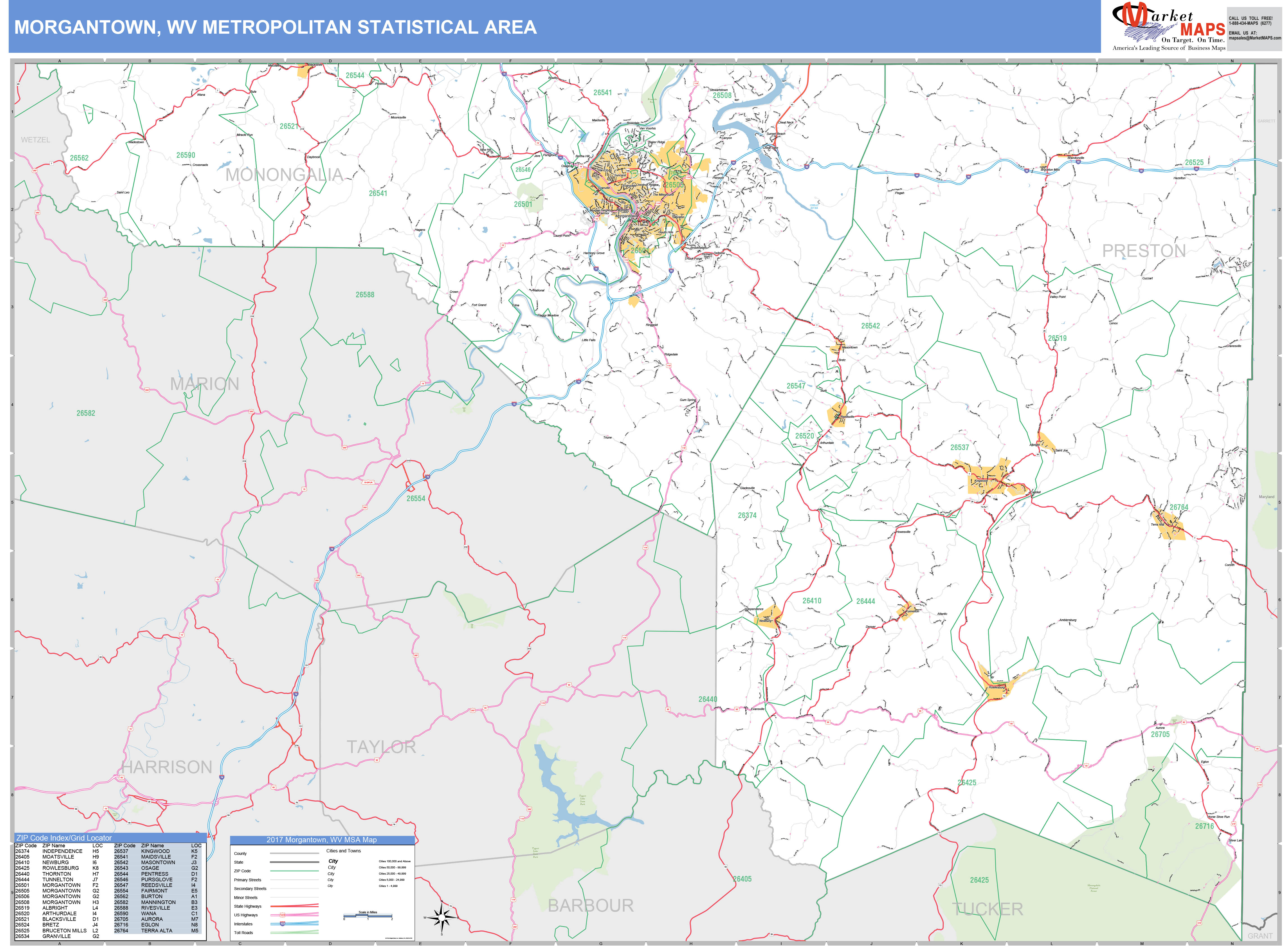 Morgantown Wv Zip Code Map