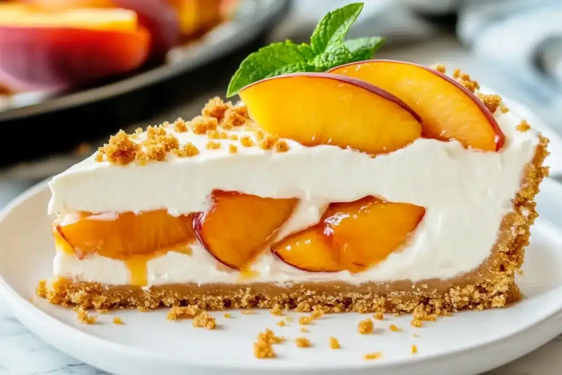 No Bake Cheesecake with Peaches