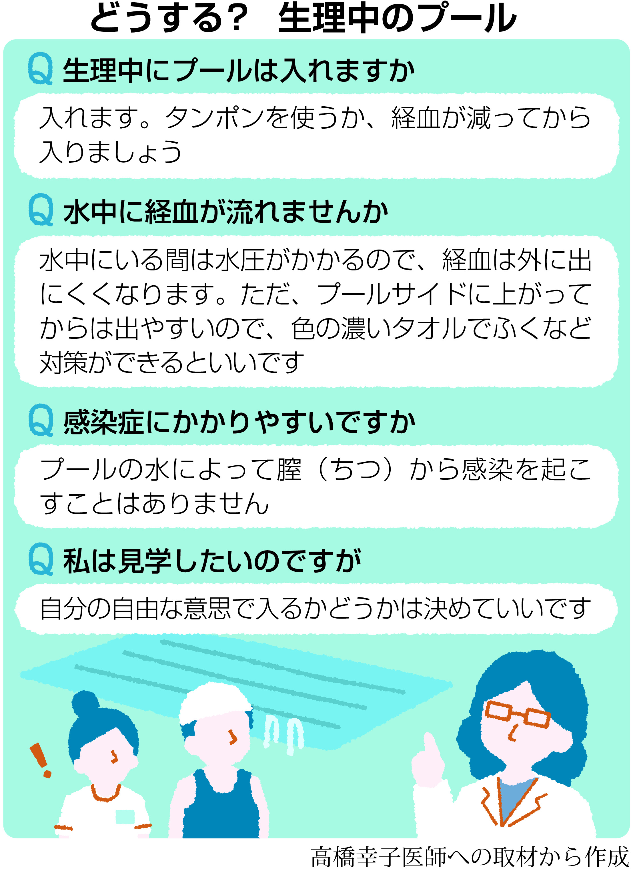 生理中にプールは入れる？ナプキンNgの理由と正しい漏れ対策・マナー
