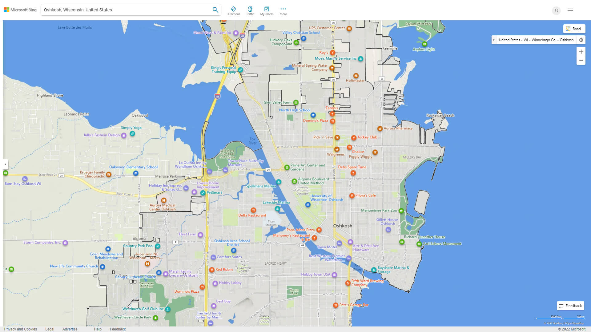 Oshkosh Map Google