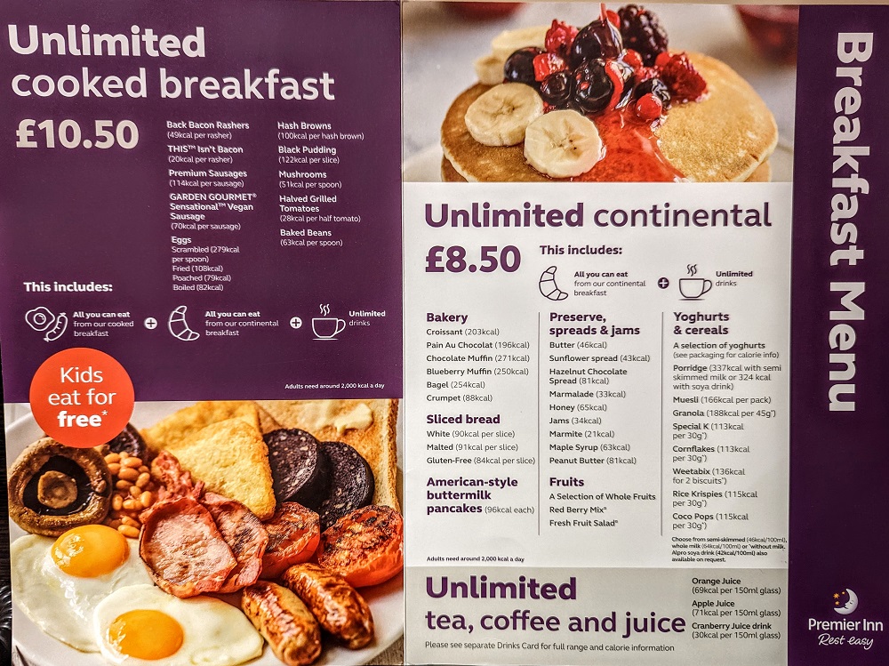 Premier Inn Trafford Centre West Breakfast Times