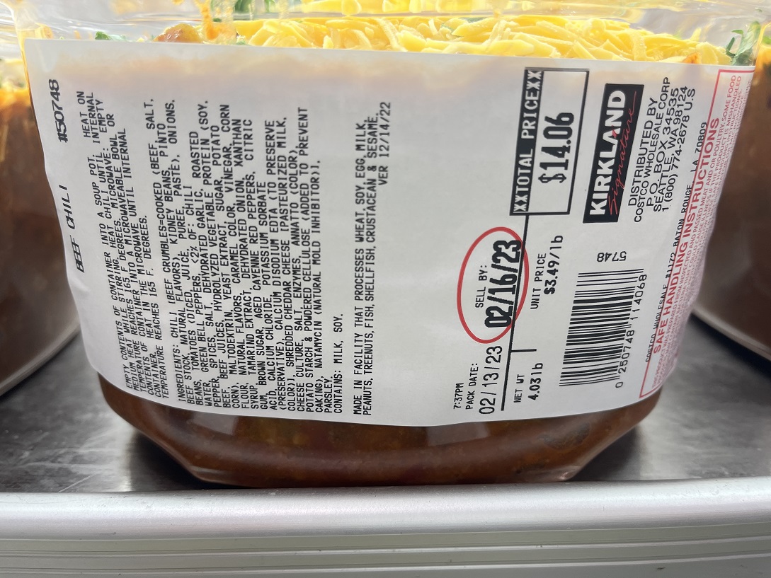 Calories in Costco Chili