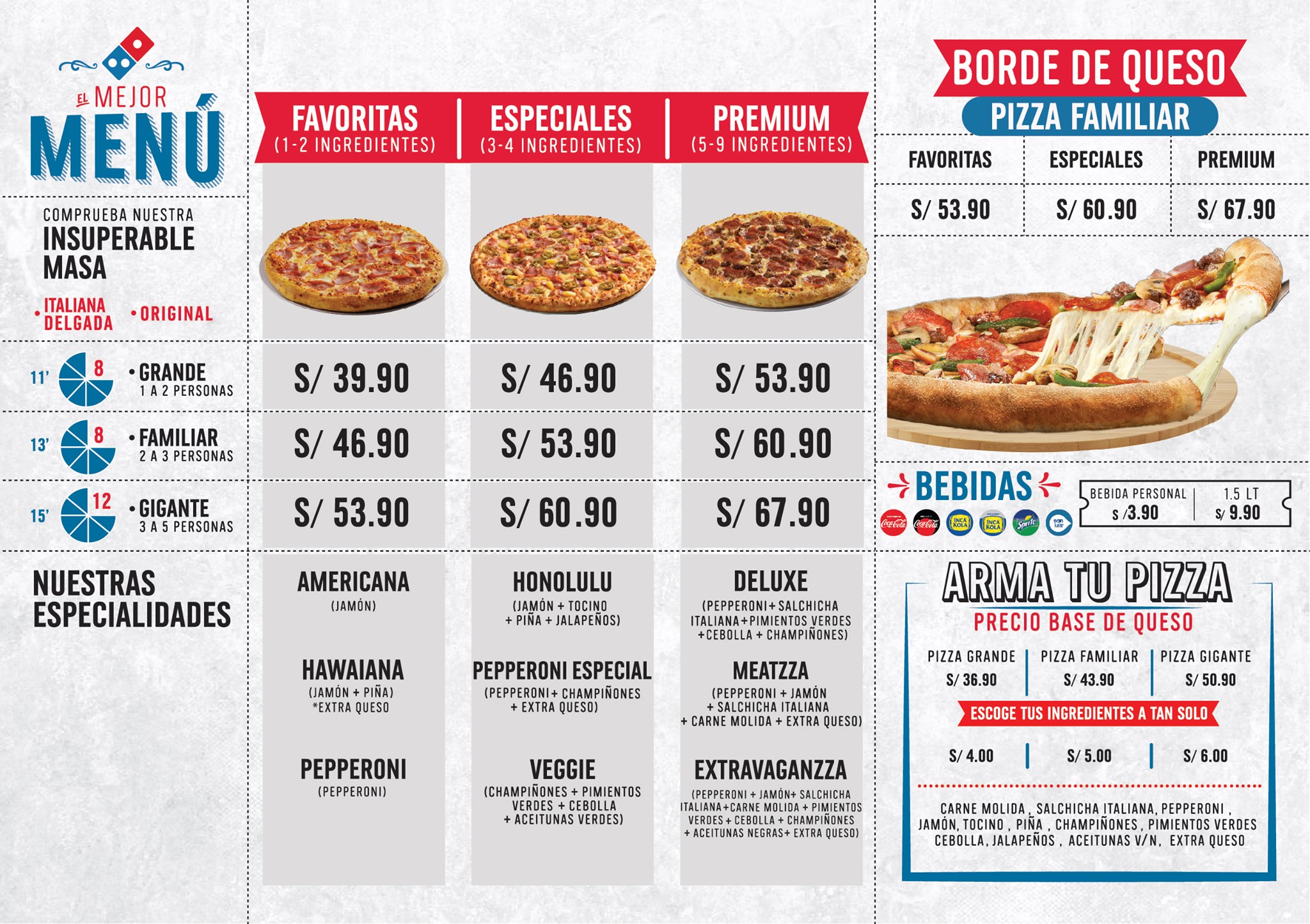 Price List of Domino's Pizza Menu