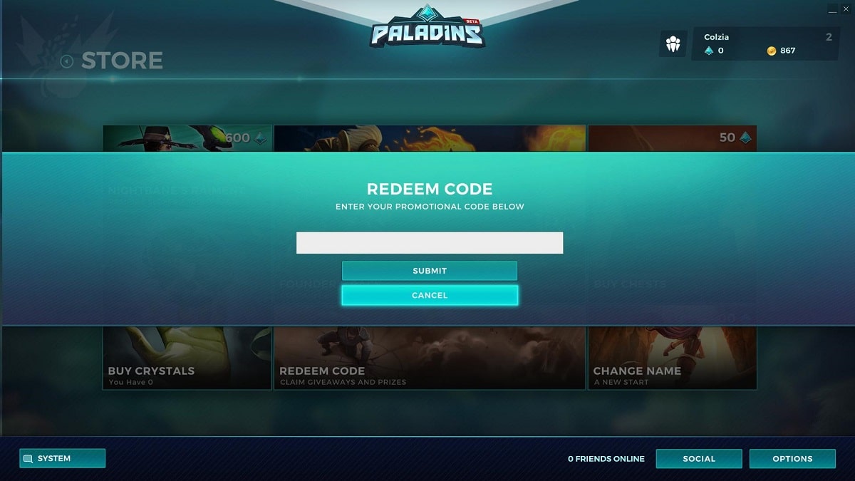 Redeem Codes for Paladins Xbox One