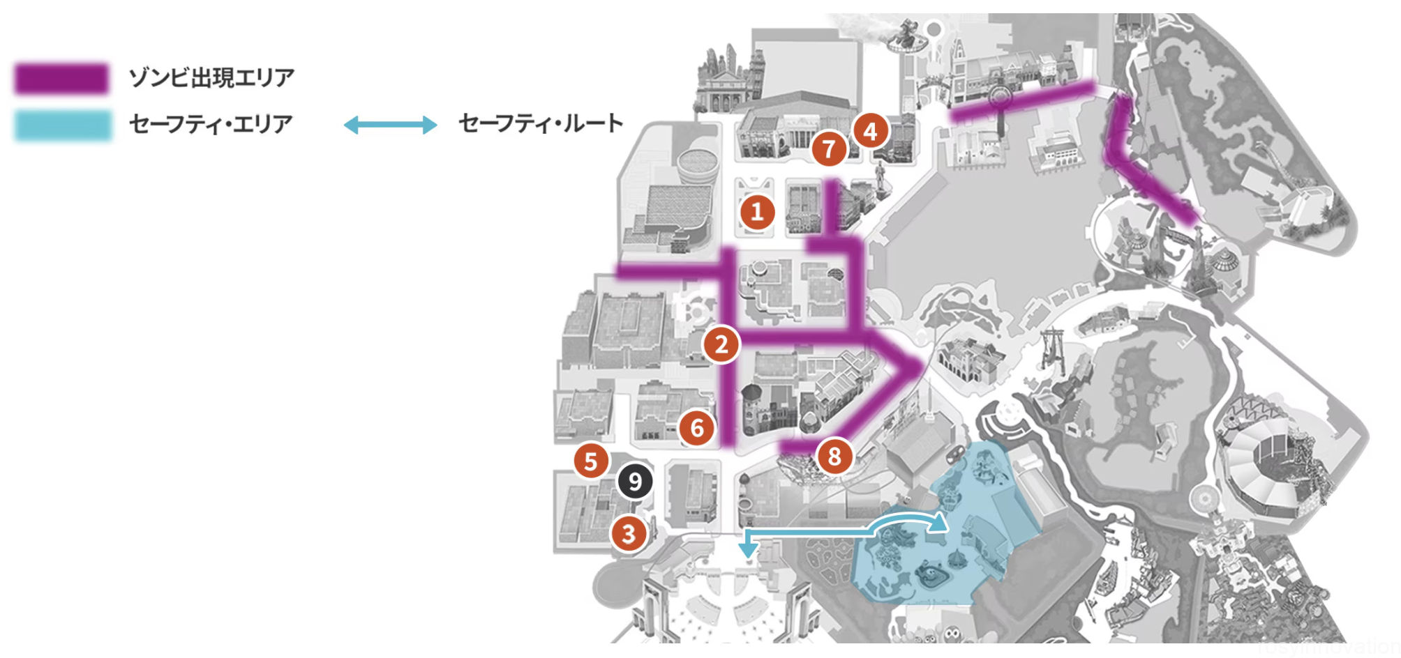 【Usjハロウィン】ゾンビが出ないセーフティエリアはどこ？安全ルート徹底解説