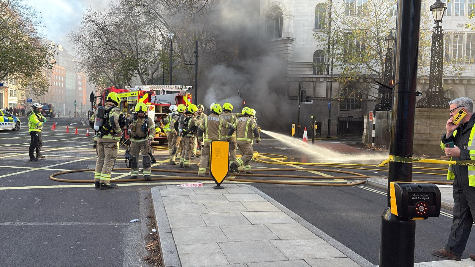 London Fire Brigade Is at a Blaze in Holborn.