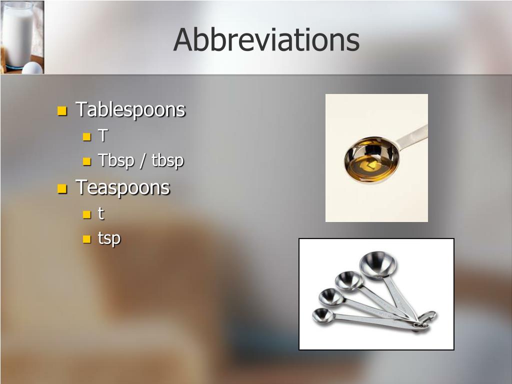 What Is the Abbreviations for Tablespoon