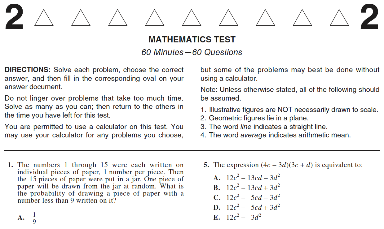 Act Practice Test with Answers and Explanations